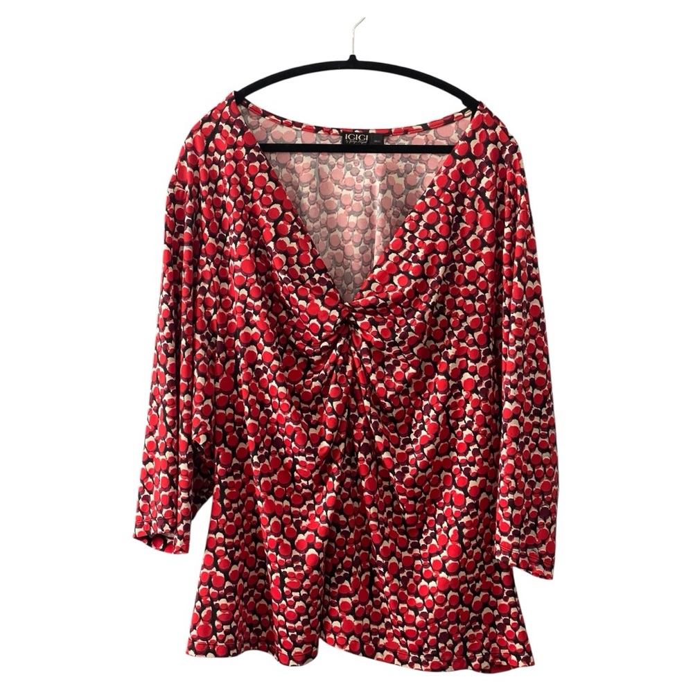 🌹 IGIGI by Yuliya Raquel Red Print Twist-Front Dress l Size 30/32 l Poshmark